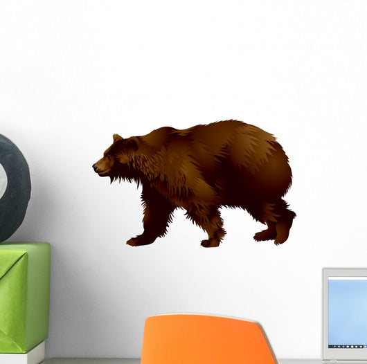 Brown Bear in Vector Wall Decal