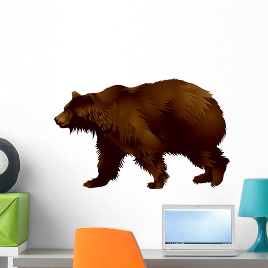Brown Bear in Vector Wall Decal