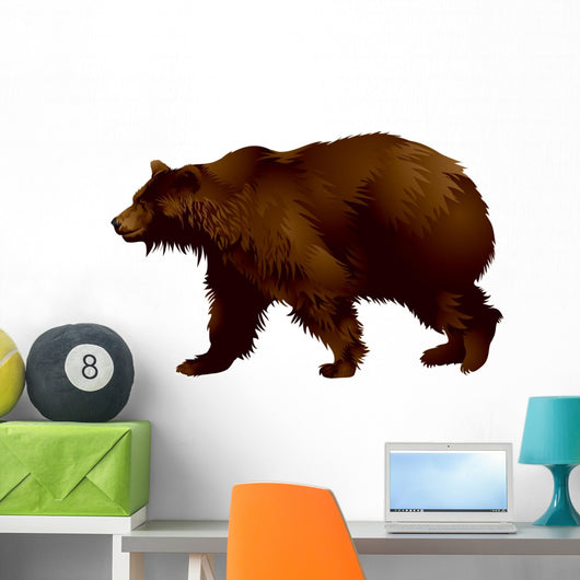 Brown Bear in Vector Wall Decal