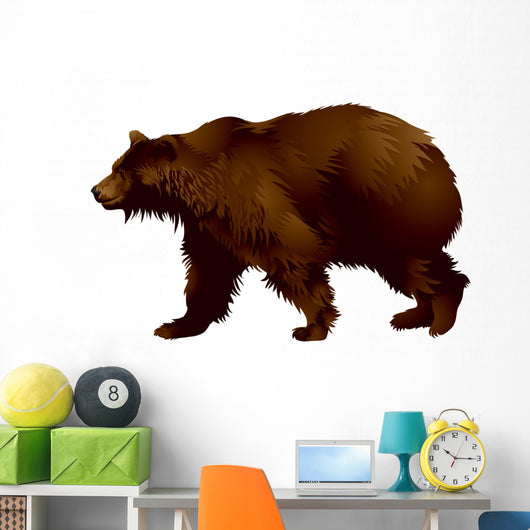 Brown Bear in Vector Wall Decal