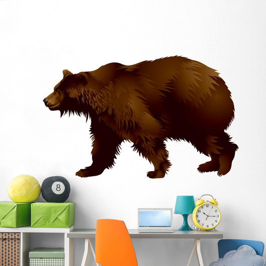 Brown Bear in Vector Wall Decal