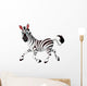 Funny Running Zebra Wall Decal