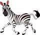 Funny Running Zebra Wall Decal