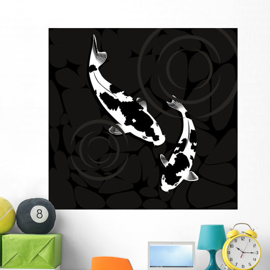 A pair of coi fish Wall Mural