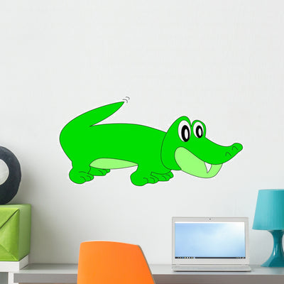 Crocodile shown on a wall
