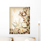 Floral Scroll and Swallow Wall Mural