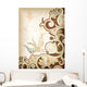 Floral Scroll and Swallow Wall Mural
