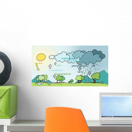 Explanatory Diagram Water Cycle Wall Decal