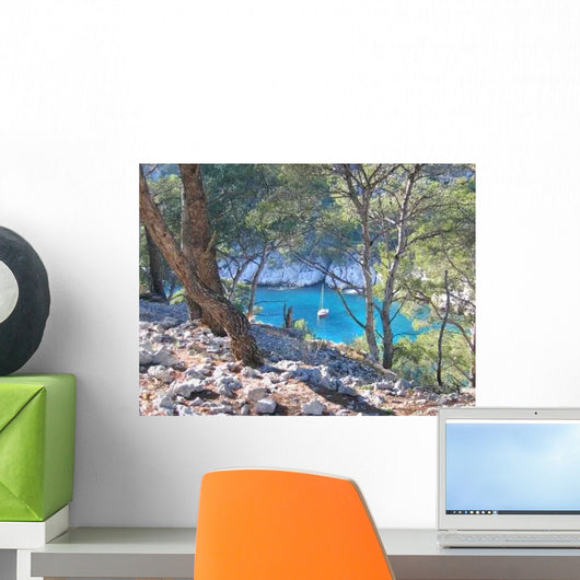 Small Boat French Calanque Wall Decal