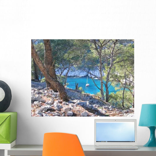 Small Boat French Calanque Wall Decal