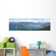 urban city on the bank of the lake, lugano lake, switzerland, pa Wall Mural