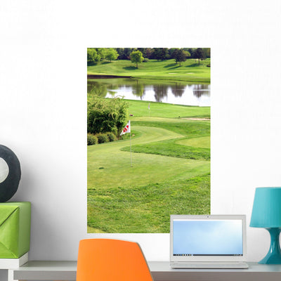 Golf Field shown on a wall