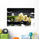 spa with orchid and essential oil and palm leaf Wall Mural