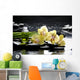 spa with orchid and essential oil and palm leaf Wall Mural
