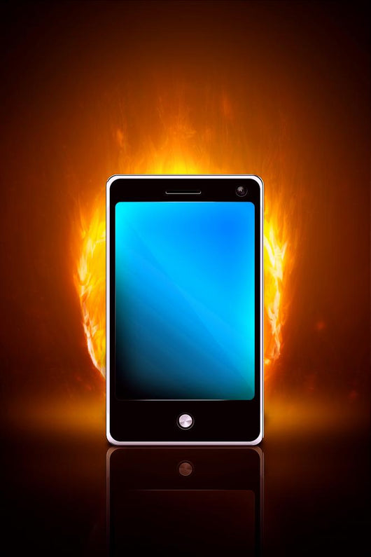 Smartphone on fire Wall Mural