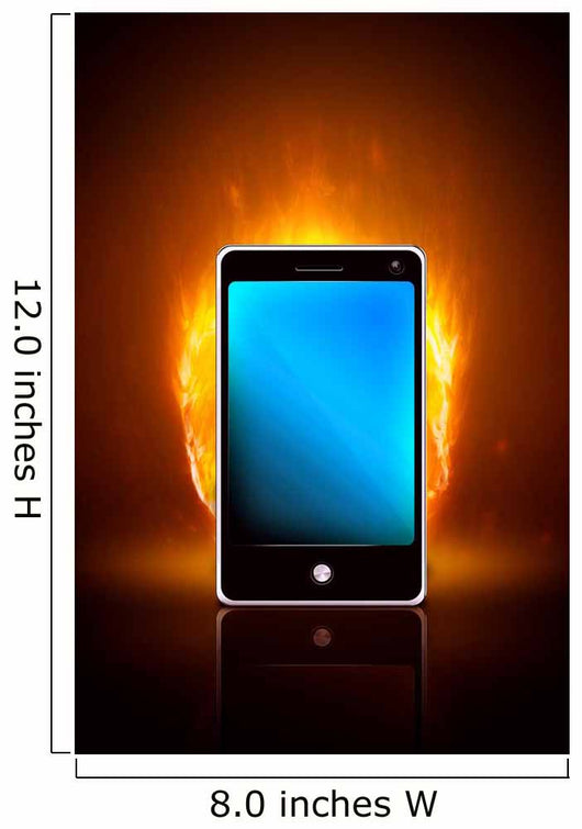 Smartphone on fire Wall Mural