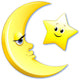 Luna e Stella Cartoon-Moon and Star-Vector Wall Decal