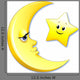 Luna e Stella Cartoon-Moon and Star-Vector Wall Decal