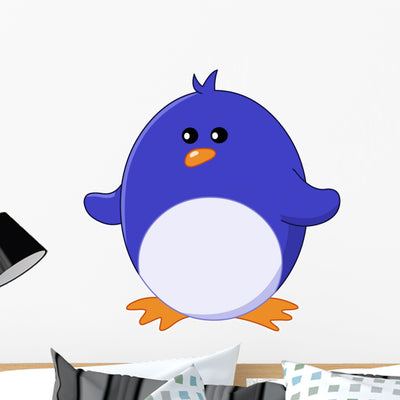 Baby Penguin Wall Decal shown on a wall