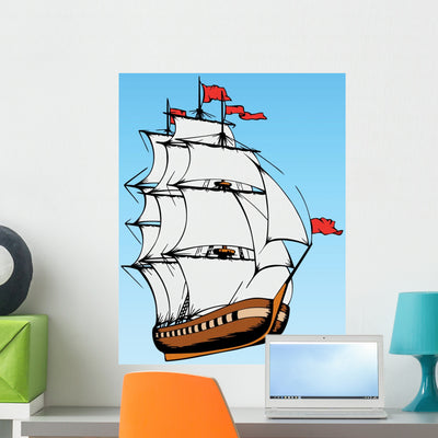 Sailing Ship shown on a wall