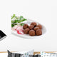 vegetarian meatballs with slice radish, soy sprout and salad Wall Decal