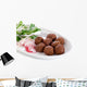 vegetarian meatballs with slice radish, soy sprout and salad Wall Decal