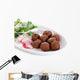vegetarian meatballs with slice radish, soy sprout and salad Wall Decal