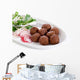 vegetarian meatballs with slice radish, soy sprout and salad Wall Decal