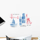 USA famous cities architecture and landmarks Wall Decal