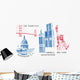 USA famous cities architecture and landmarks Wall Decal