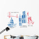 USA famous cities architecture and landmarks Wall Decal
