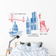 USA famous cities architecture and landmarks Wall Decal