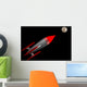 Red and White Rocket Wall Mural