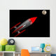 Red and White Rocket Wall Mural