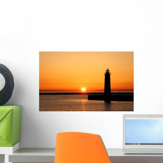 Sunset near Light House Wall Decal