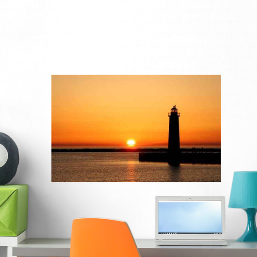 Sunset near Light House Wall Decal