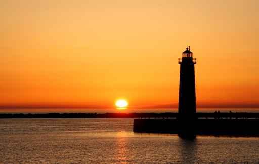 Sunset near Light House Wall Decal