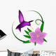 Hummingbird and Lily Wall Decal