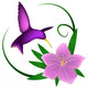 Hummingbird and Lily Wall Decal