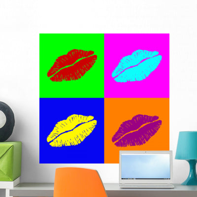 Warhol Lipps Wall Mural shown on a wall