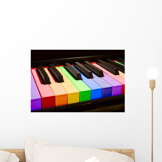 Rainbow Piano Wall Decal