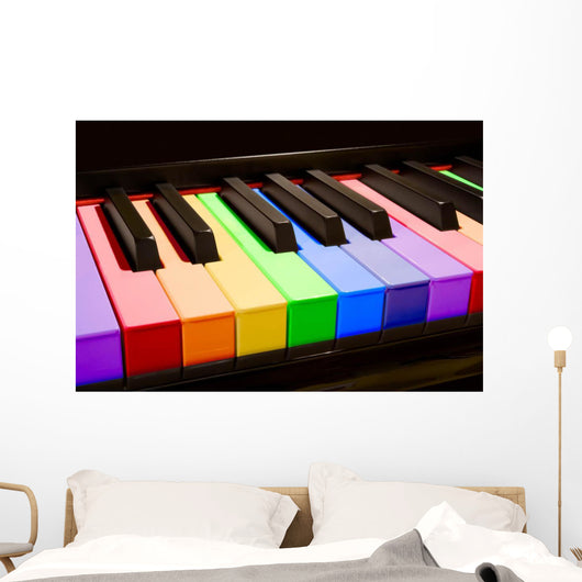 Rainbow Piano Wall Decal