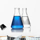 Test-tubes isolated on white. Laboratory glassware Wall Decal