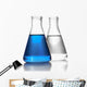 Test-tubes isolated on white. Laboratory glassware Wall Decal