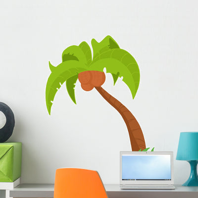 Palm Tree Wall Decal shown on a wall