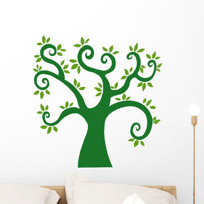Green Tree Silhouette shown on a wall
