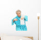 senior lady with toothbrush Wall Decal