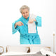 senior lady with toothbrush Wall Decal