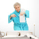 senior lady with toothbrush Wall Decal