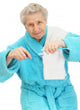senior lady with toothbrush Wall Decal